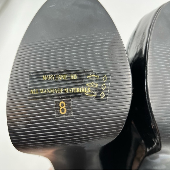 Funtasma Black Faux Patent Leather Mary Jane Platform Heels Size 8 - Picture 7 of 10